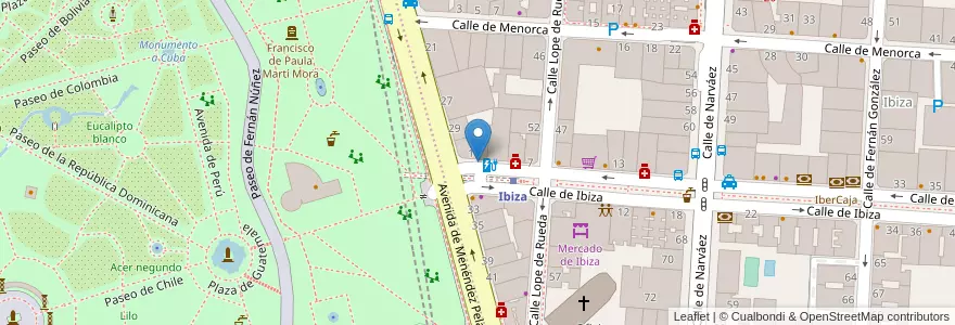 Mapa de ubicacion de IBIZA, CALLE, DE,1 en 스페인, Comunidad De Madrid, Comunidad De Madrid, Área Metropolitana De Madrid Y Corredor Del Henares, 마드리드.