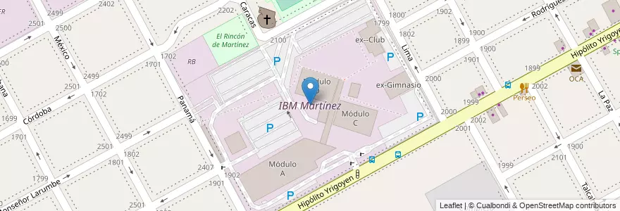 Mapa de ubicacion de IBM Martínez en 阿根廷, 布宜诺斯艾利斯省, Partido De San Isidro, Martínez.