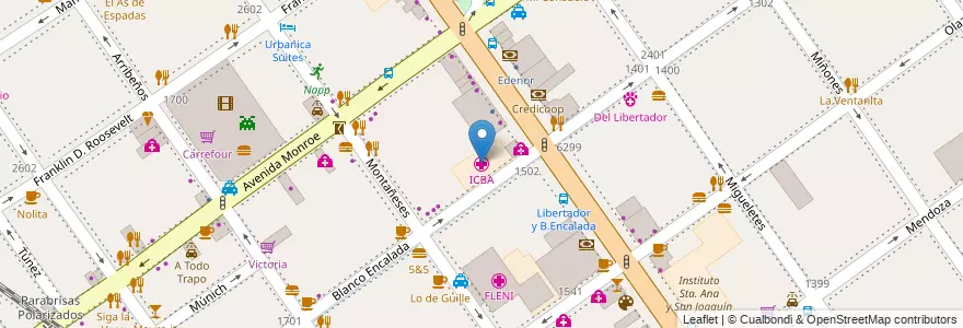 Mapa de ubicacion de ICBA, Belgrano en Arjantin, Ciudad Autónoma De Buenos Aires, Buenos Aires, Comuna 13.