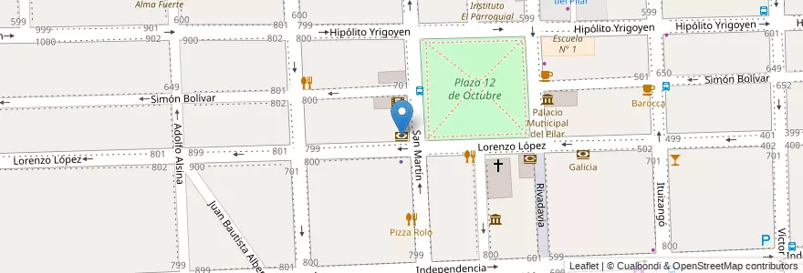 Mapa de ubicacion de ICBC en アルゼンチン, ブエノスアイレス州, Partido Del Pilar, Pilar.