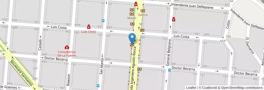Mapa de ubicacion de ICBC en アルゼンチン, ブエノスアイレス州, Partido De Campana.
