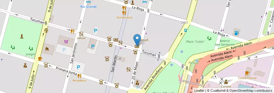 Mapa de ubicacion de ICBC en Arjantin, Santa Fe, Departamento La Capital, Santa Fe Capital, Santa Fe.