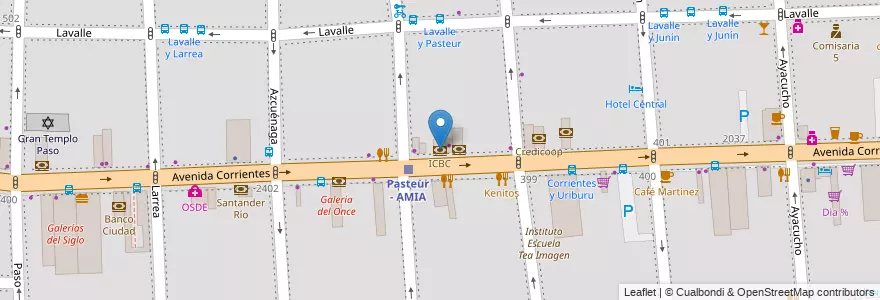Mapa de ubicacion de ICBC, Balvanera en Arjantin, Ciudad Autónoma De Buenos Aires, Comuna 3, Buenos Aires.