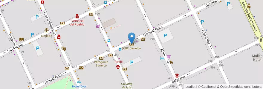 Mapa de ubicacion de ICBC Banelco en Arjantin, Buenos Aires, Partido De Tandil, Tandil.
