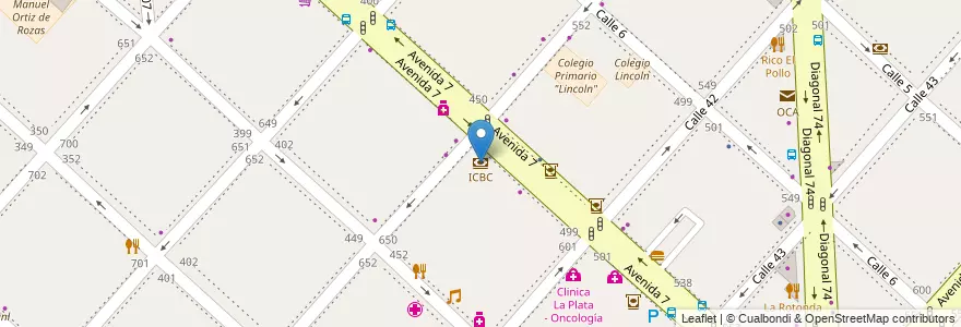 Mapa de ubicacion de ICBC, Casco Urbano en Arjantin, Buenos Aires, Partido De La Plata, La Plata.