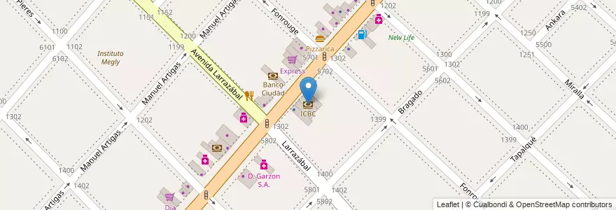 Mapa de ubicacion de ICBC, Mataderos en Argentinië, Ciudad Autónoma De Buenos Aires, Comuna 9, Buenos Aires.