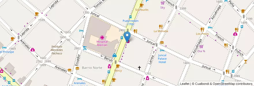 Mapa de ubicacion de ICBC, Recoleta en アルゼンチン, Ciudad Autónoma De Buenos Aires, Comuna 2, ブエノスアイレス.