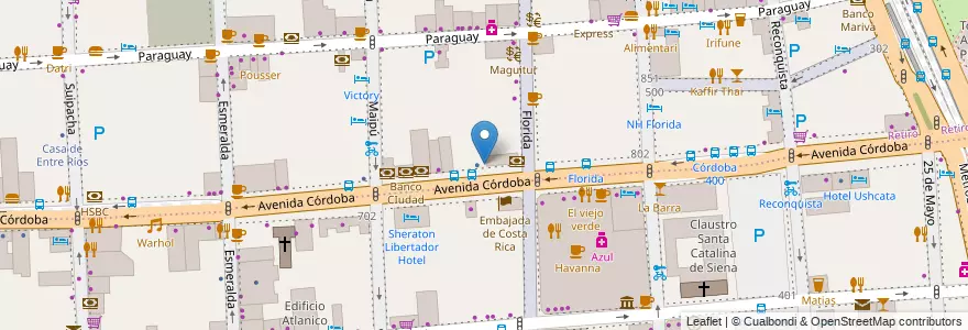 Mapa de ubicacion de ICBC, Retiro en アルゼンチン, Ciudad Autónoma De Buenos Aires, Comuna 1, ブエノスアイレス.