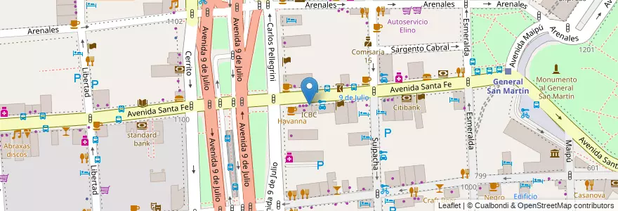 Mapa de ubicacion de ICBC, Retiro en الأرجنتين, Ciudad Autónoma De Buenos Aires, Comuna 1, Buenos Aires.