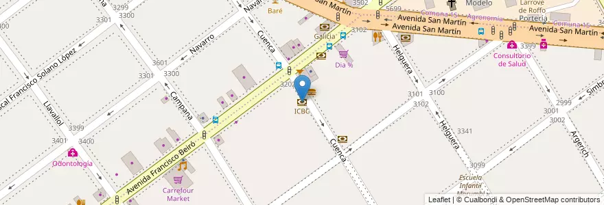 Mapa de ubicacion de ICBC, Villa del Parque en 阿根廷, Ciudad Autónoma De Buenos Aires, 布宜诺斯艾利斯, Comuna 11.