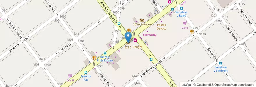 Mapa de ubicacion de ICBC, Villa Devoto en آرژانتین, Ciudad Autónoma De Buenos Aires, Buenos Aires, Comuna 11.