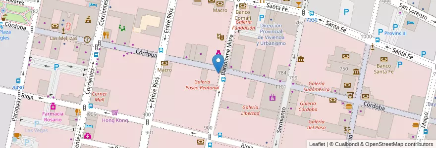 Mapa de ubicacion de ICBC en Argentinien, Santa Fe, Departamento Rosario, Municipio De Rosario, Rosario.