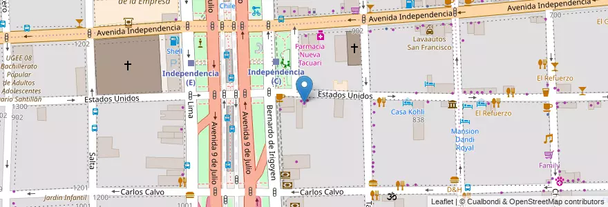 Mapa de ubicacion de Icono Inmobiliario, Constitucion en 阿根廷, Ciudad Autónoma De Buenos Aires, Comuna 1, 布宜诺斯艾利斯.