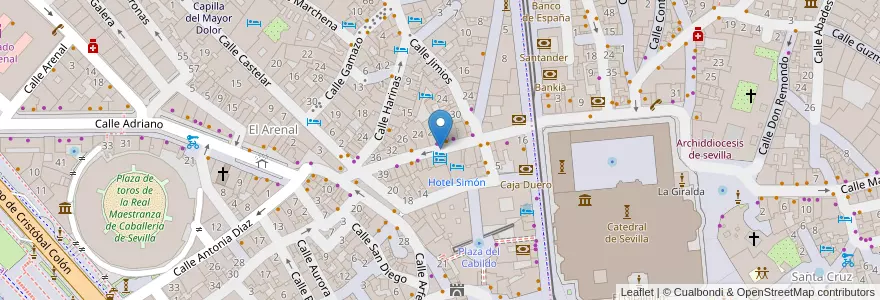 Mapa de ubicacion de IELE Spanish Courses en 西班牙, 安达鲁西亚, Sevilla, Sevilla.