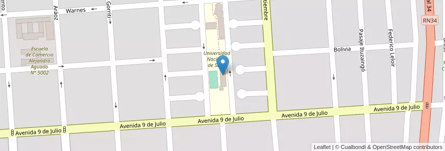 Mapa de ubicacion de IEM Tartagal en Arjantin, Salta, General San Martín, Municipio De Tartagal, Tartagal.