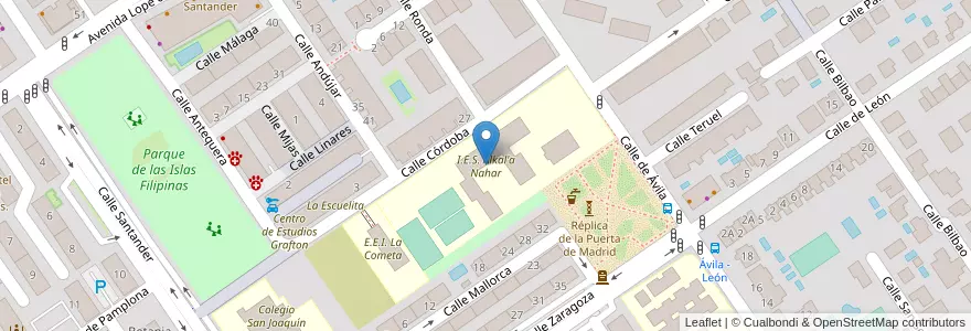 Mapa de ubicacion de I.E.S. Alkal'a Nahar en Spanien, Autonome Gemeinschaft Madrid, Autonome Gemeinschaft Madrid, Área Metropolitana De Madrid Y Corredor Del Henares, Alcalá De Henares.