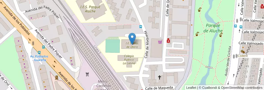 Mapa de ubicacion de I.E.S. Blas de Otero en 스페인, Comunidad De Madrid, Comunidad De Madrid, Área Metropolitana De Madrid Y Corredor Del Henares, 마드리드.
