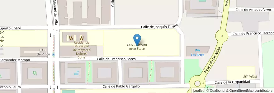 Mapa de ubicacion de I.E.S. Calderón de la Barca en Испания, Мадрид, Мадрид, Área Metropolitana De Madrid Y Corredor Del Henares, Pinto.