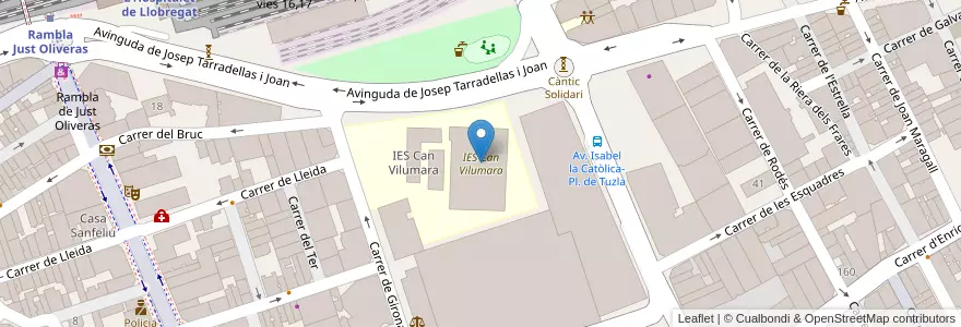 Mapa de ubicacion de IES Can Vilumara en إسبانيا, كتالونيا, برشلونة, بارسلونس, L'Hospitalet De Llobregat.