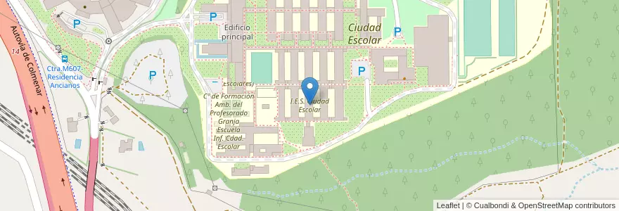Mapa de ubicacion de I.E.S. Ciudad Escolar en Spanien, Autonome Gemeinschaft Madrid, Autonome Gemeinschaft Madrid, Área Metropolitana De Madrid Y Corredor Del Henares, Madrid.