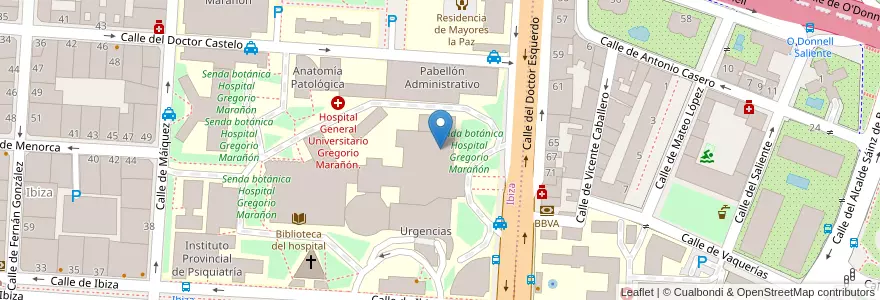 Mapa de ubicacion de IES Escuela Técnico Profesional de la Salud en اسپانیا, بخش خودمختار مادرید, بخش خودمختار مادرید, Área Metropolitana De Madrid Y Corredor Del Henares, مادرید.