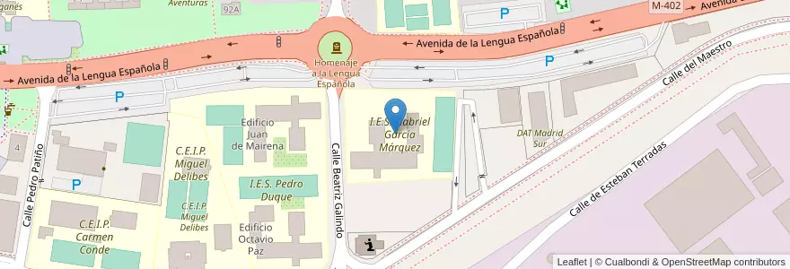 Mapa de ubicacion de I.E.S. Gabriel García Márquez en Spain, Community Of Madrid, Community Of Madrid, Área Metropolitana De Madrid Y Corredor Del Henares, Leganés.