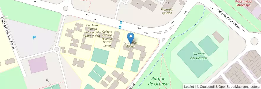 Mapa de ubicacion de I.E.S. Jorge Guillén en Spanien, Autonome Gemeinschaft Madrid, Autonome Gemeinschaft Madrid, Área Metropolitana De Madrid Y Corredor Del Henares, Alcorcón.