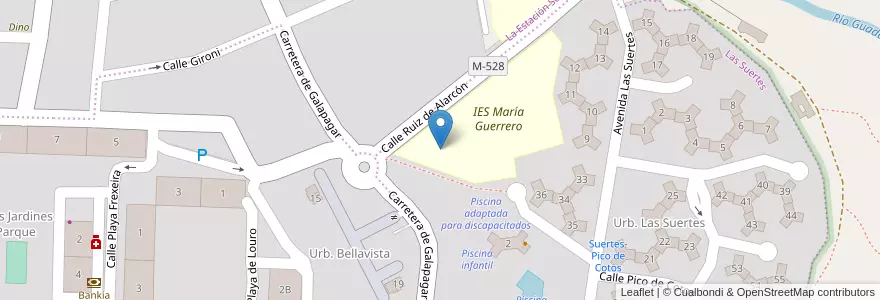 Mapa de ubicacion de I.E.S. María Guerrero  y Escuela de Idiomas en اسپانیا, بخش خودمختار مادرید, بخش خودمختار مادرید, Cuenca Del Guadarrama.