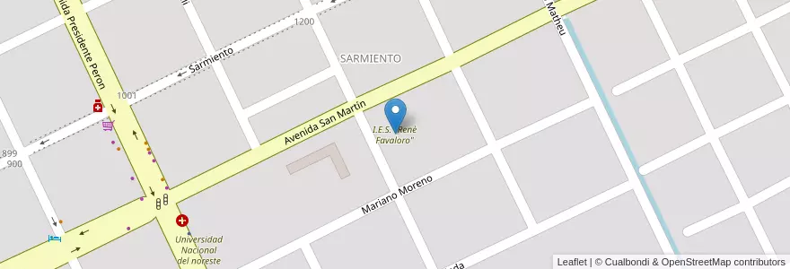 Mapa de ubicacion de I.E.S. "Renè Favaloro" en Argentinië, Chaco, Departamento General Güemes, Municipio De Juan José Castelli, Juan José Castelli, Juan Jose Castelli.