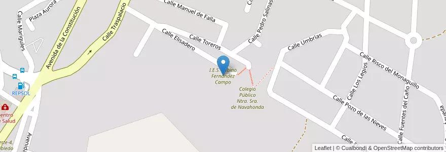 Mapa de ubicacion de I.E.S. Sabino Fernández Campo en 西班牙, Comunidad De Madrid, Comunidad De Madrid, Sierra Oeste, Robledo De Chavela.