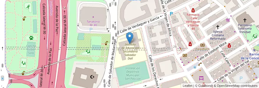 Mapa de ubicacion de I.E.S. Salvador Dalí en Sepanyol, Comunidad De Madrid, Comunidad De Madrid, Área Metropolitana De Madrid Y Corredor Del Henares, Madrid.