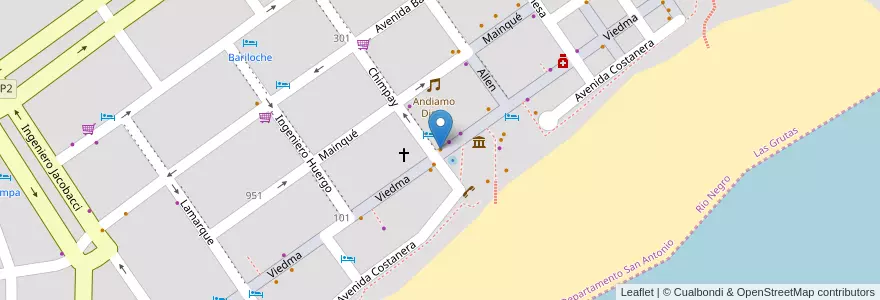 Mapa de ubicacion de I'Fratelli en الأرجنتين, ريو نيغرو, Departamento San Antonio, Las Grutas.