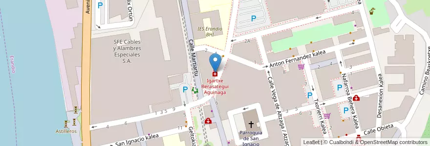 Mapa de ubicacion de Igartxe Berasategui Aguinaga en 西班牙, 巴斯克, 比斯开, Bilboaldea, Erandio.