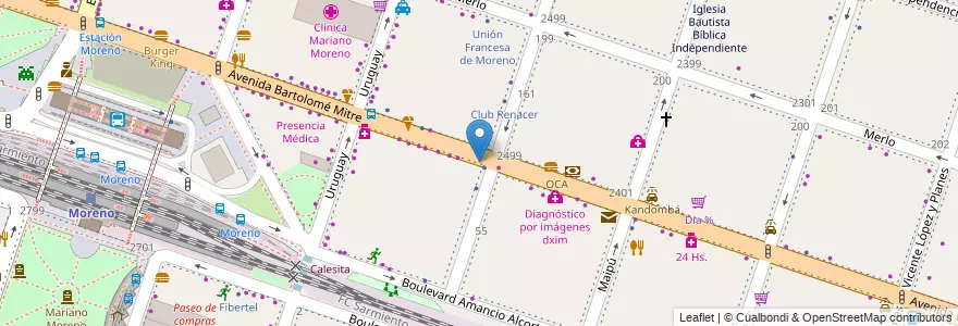 Mapa de ubicacion de IGI Instituto Gastronómico Internacional en Argentina, Buenos Aires, Partido De Moreno, Moreno.