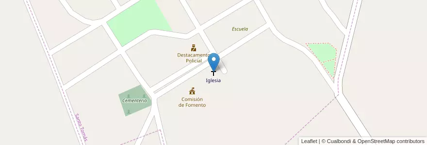 Mapa de ubicacion de Iglesia en Arjantin, Şili, Neuquén, Departamento Collón Curá, Comisión De Fomento De Santo Tomás, Santo Tomás.