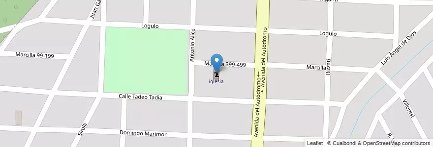 Mapa de ubicacion de iglesia en アルゼンチン, サルタ州, Capital, Municipio De Salta, Salta.