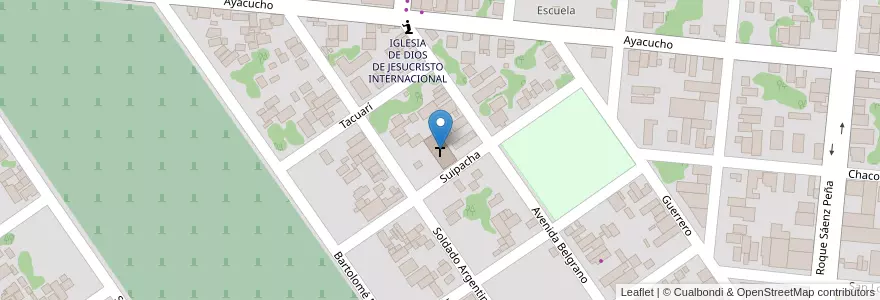 Mapa de ubicacion de Iglesia en アルゼンチン, フォルモサ州, Departamento Pilcomayo, Municipio De Clorinda, Clorinda.