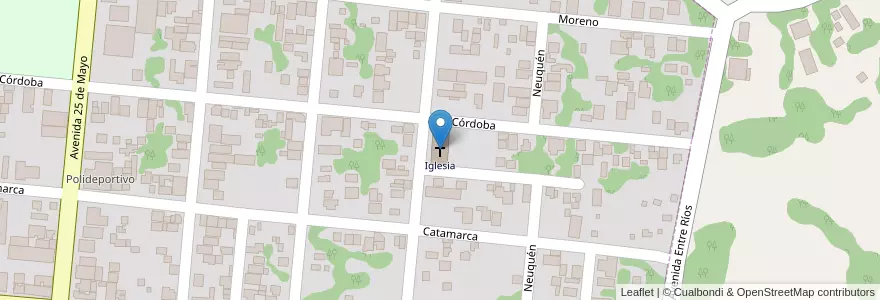 Mapa de ubicacion de Iglesia en Аргентина, Формоса, Departamento Pilcomayo, Municipio De Clorinda, Clorinda.