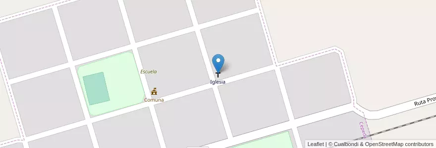 Mapa de ubicacion de Iglesia en アルゼンチン, サンタフェ州, Departamento Constitución, Municipio De Cepeda, Cepeda.