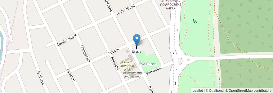 Mapa de ubicacion de Iglesia en Argentina, Catamarca, Departamento Capital, Municipio De San Fernando Del Valle De Catamarca, San Fernando Del Valle De Catamarca.