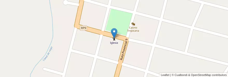 Mapa de ubicacion de Iglesia en الأرجنتين, San Luis, Ayacucho, Municipio De San Francisco Del Monte De Oro.