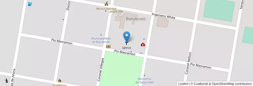 Mapa de ubicacion de Iglesia en Argentina, Provincia Di Buenos Aires, Partido De General Villegas.