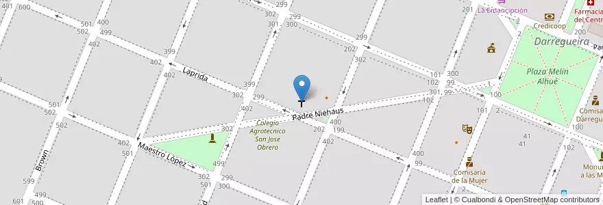 Mapa de ubicacion de Iglesia en Arjantin, Buenos Aires, Partido De Puan, Darregueira.