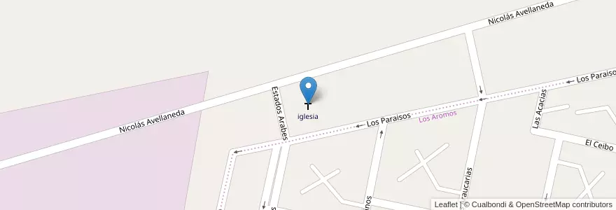 Mapa de ubicacion de iglesia en الأرجنتين, شوبوت, Trelew, Departamento Rawson.