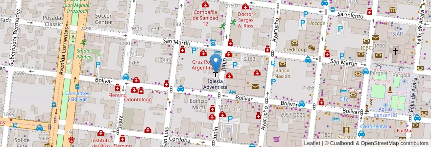 Mapa de ubicacion de Iglesia Adventista en Аргентина, Misiones, Departamento Capital, Municipio De Posadas, Posadas.