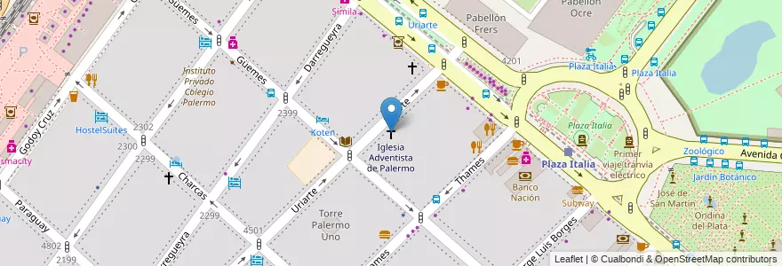 Cómo llegar a Iglesia Adventista De Palermo, Palermo (templo) en Argentina,  Ciudad Autónoma De Buenos Aires, Buenos Aires, Comuna 14 - Cualbondi