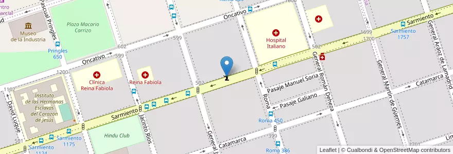 Mapa de ubicacion de Iglesia Adventista del Séptimo Día en 阿根廷, Córdoba, Departamento Capital, Pedanía Capital, Córdoba, Municipio De Córdoba.