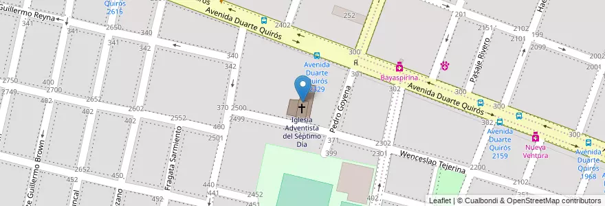 Mapa de ubicacion de Iglesia Adventista del Séptimo Día en Argentinien, Provinz Córdoba, Departamento Capital, Pedanía Capital, Córdoba, Municipio De Córdoba.
