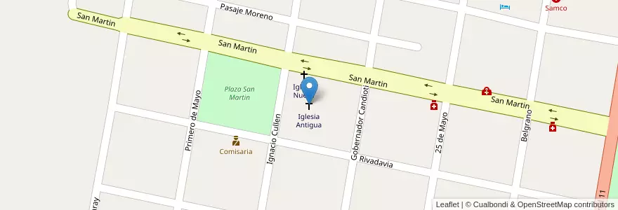 Mapa de ubicacion de Iglesia Antigua en الأرجنتين, سانتا في, إدارة العاصمة, Municipio De Nelson, Nelson.