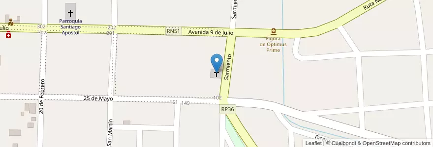 Mapa de ubicacion de Iglesia bautista en 阿根廷, Salta, Rosario De Lerma, Municipio De Campo Quijano.